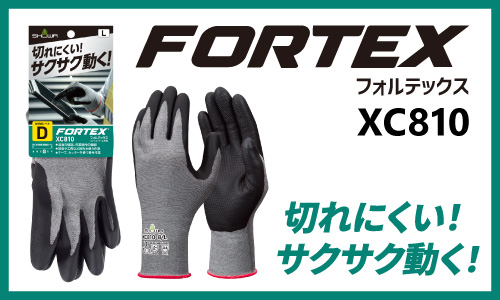 耐切創手袋「XC810 フォルテックスニトリルパーム手袋」の店頭販売を開始