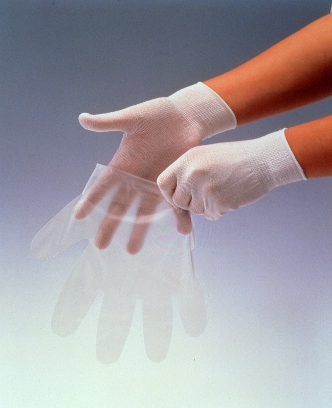 使いきり手袋のインナーに