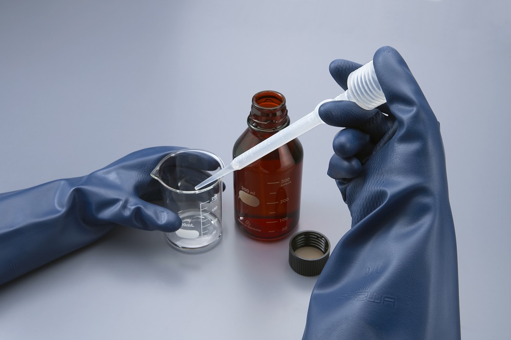 ユース画像(ニトリルゴム製化学防護手袋 厚手タイプ)