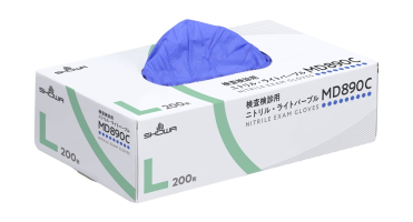 パッケージ画像（検査検診用ニトリル・ライトパープル MD890C L）
