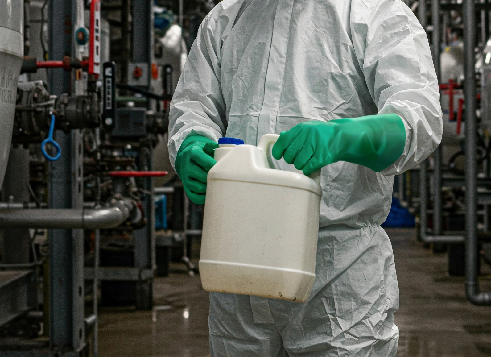 ユース画像(142ニトリルゴム製化学防護手袋 薄手タイプ、143ニトリルゴム製化学防護手袋 裏毛付タイプ)