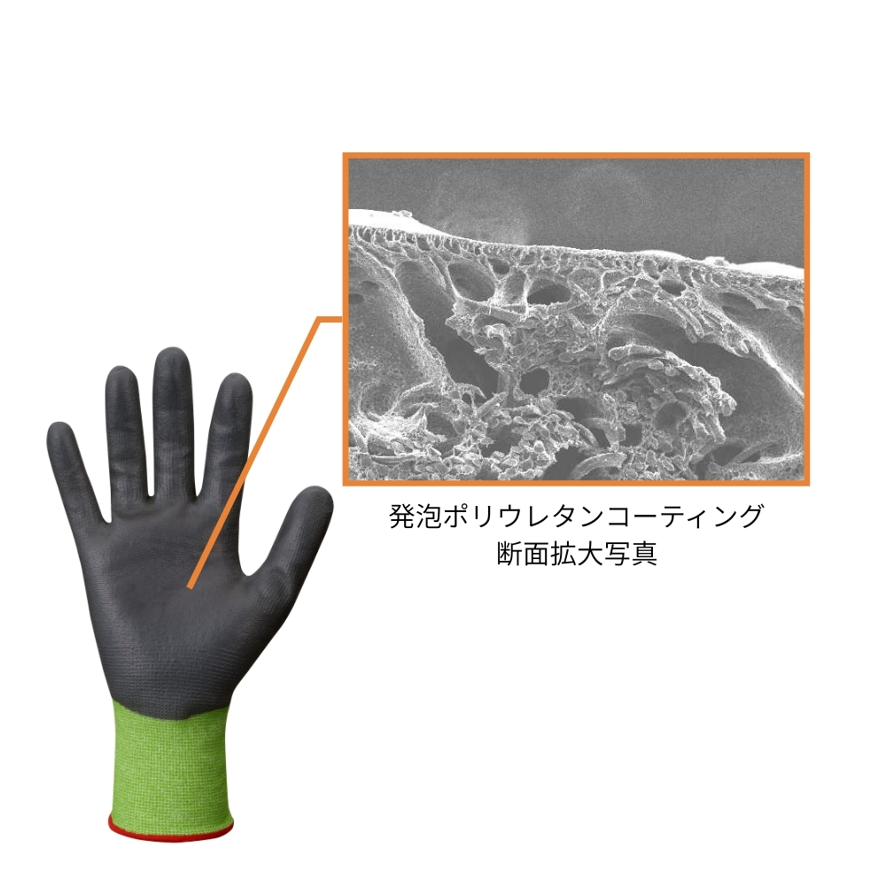 手のひらのムレを軽減する、優れた透湿性