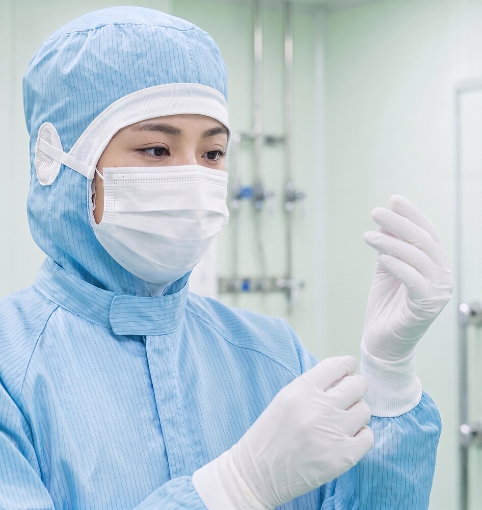 ユース画像（CD731ニトリルゴム製化学防護手袋 使いきりタイプ(クリーンパック)100枚入）